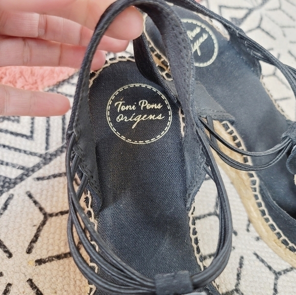 TONI PONS ORIGINAL Sitges Espadrille Sandal in Black Fabric, sz 9 / 40 - Picture 11 of 16